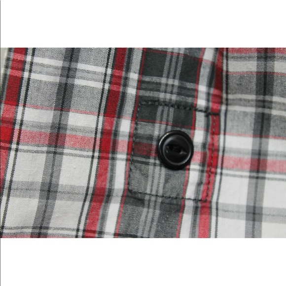 Marc Ecko Men Long Sleeve Gray Red100% Cotton Plaid Large Cowboy - Picture 5 of 13